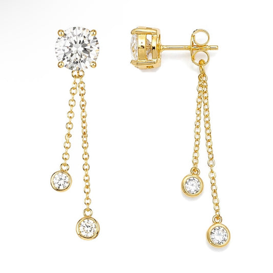 Diamond drops earrings 925
