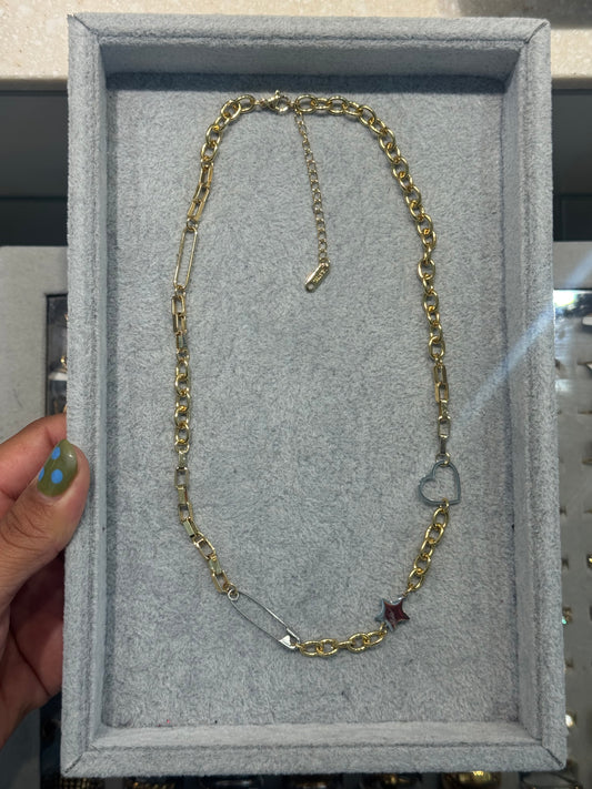 Clip heart necklace