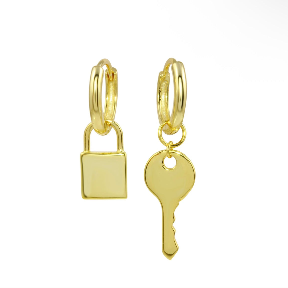 Key & lock earrings 925
