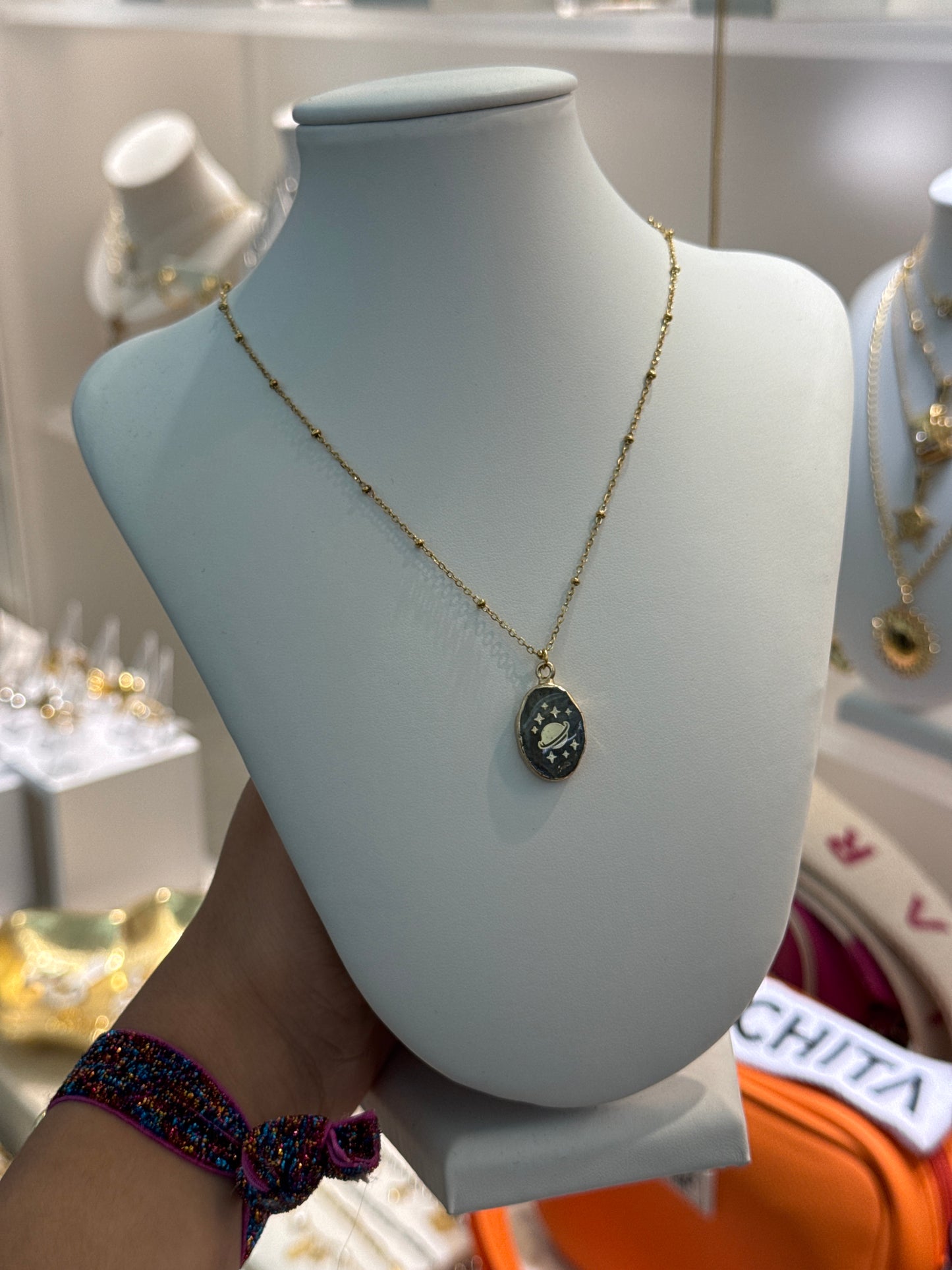 Planet stone necklace