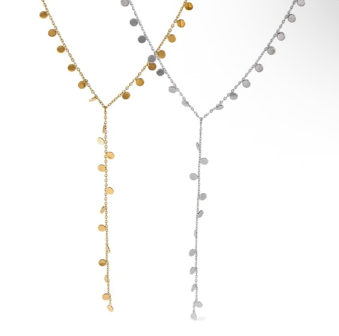 Polka lariat necklace