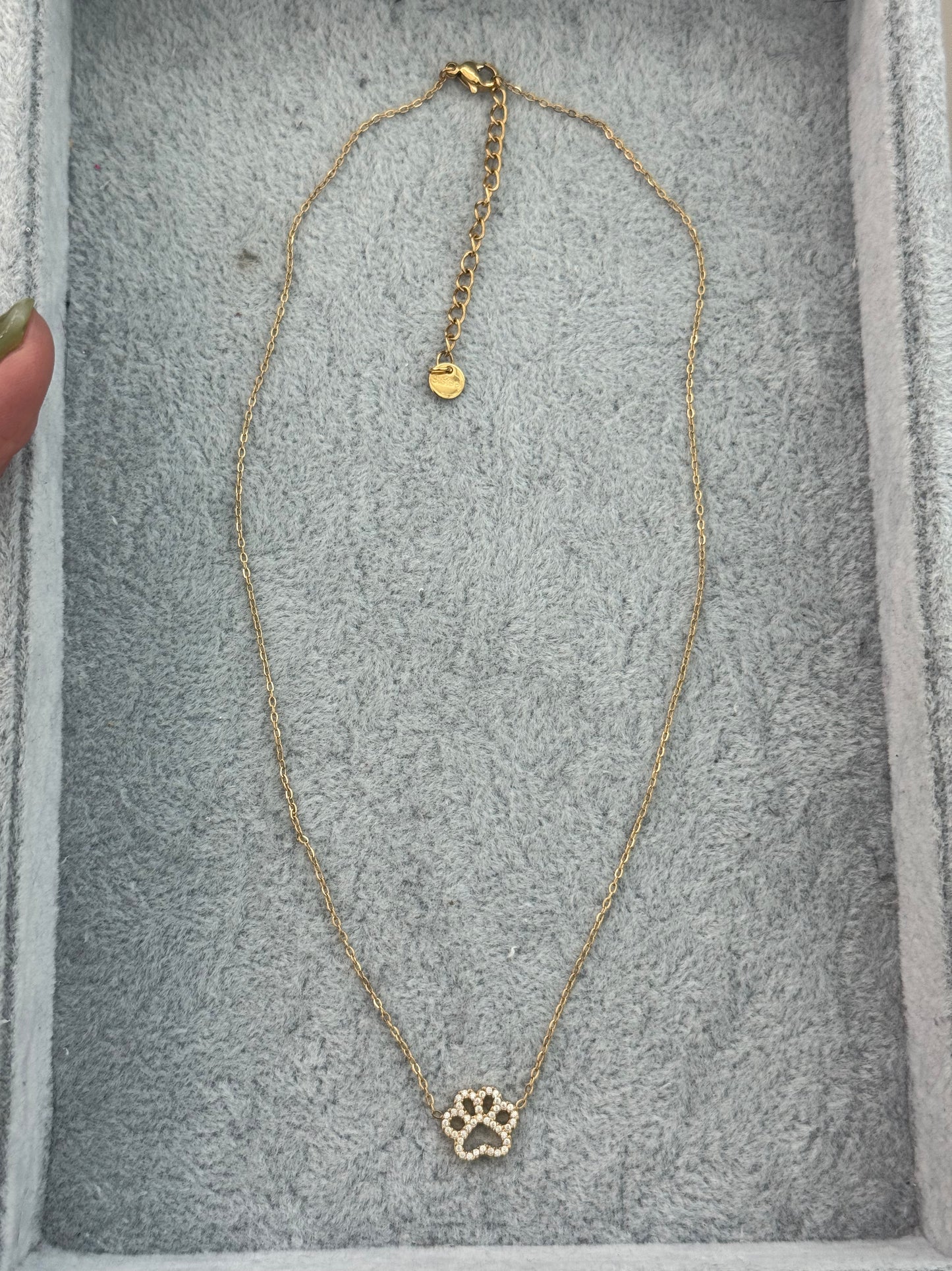 Pave paw necklace