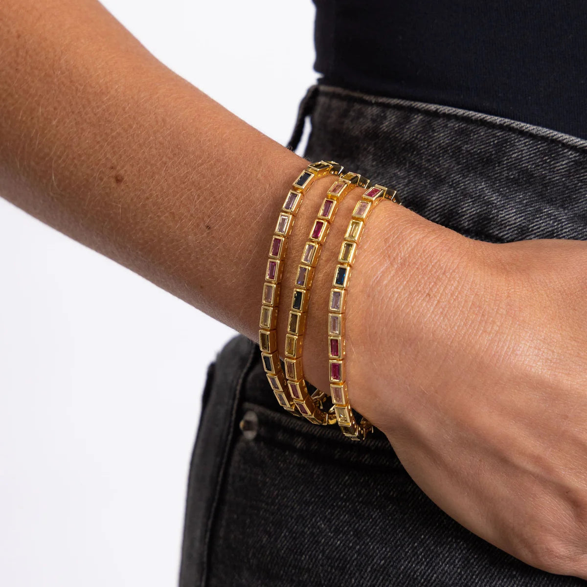 Lainey square tennis bracelet