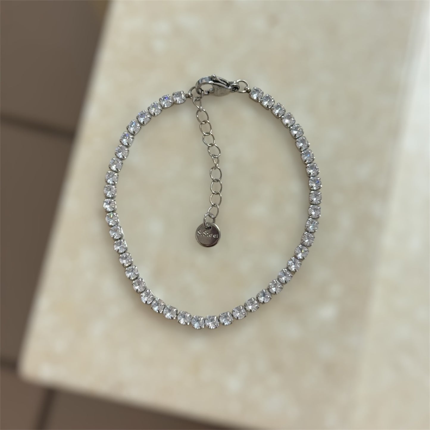 Silver steel bracelet
