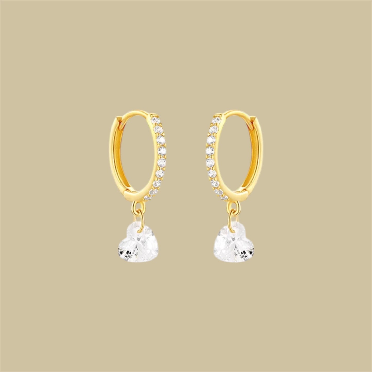 Heart huggies earrings