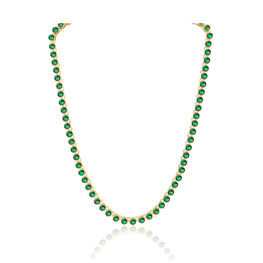Bezzel emerald tennis necklace