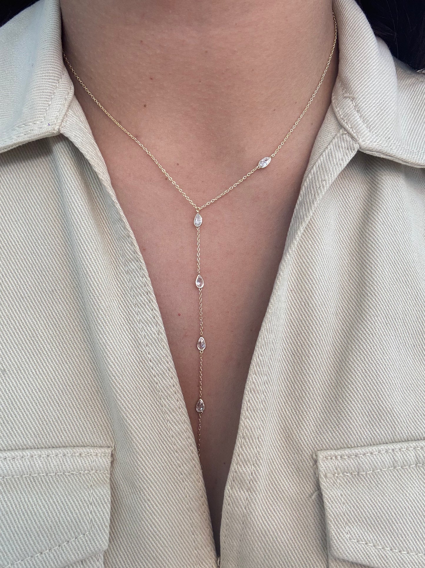 Gotas lariat necklace 925