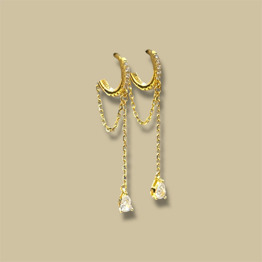 Marquise huggies earrings 925