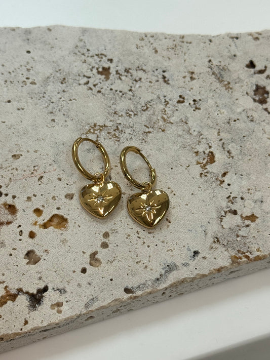 Heart star earrings