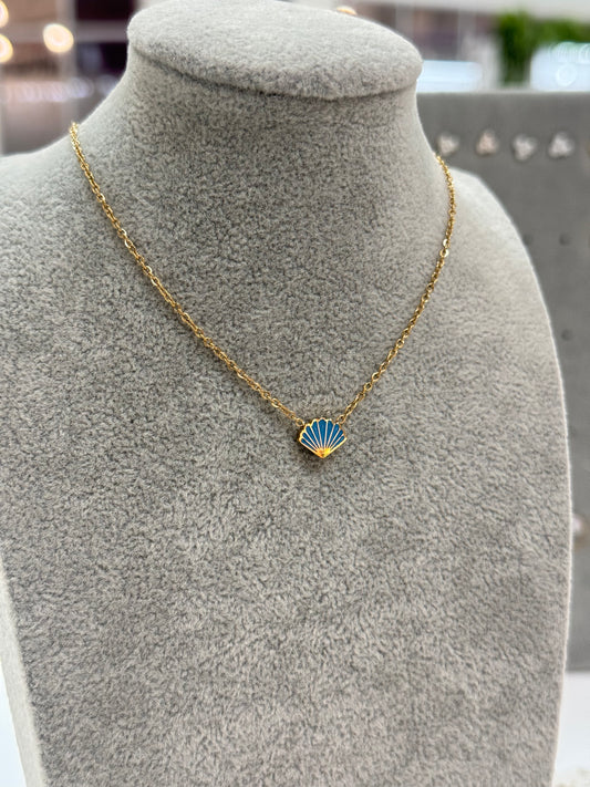 Blue shell necklace