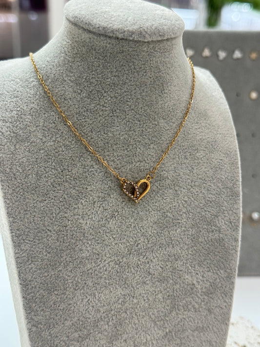 Corazón en zirconia necklace