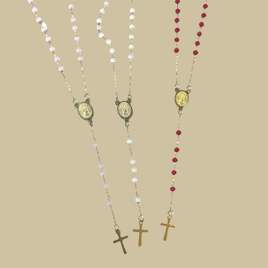 Pastel Rosary Necklace