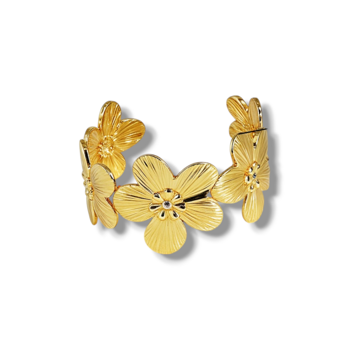 Flower cuff bracelet