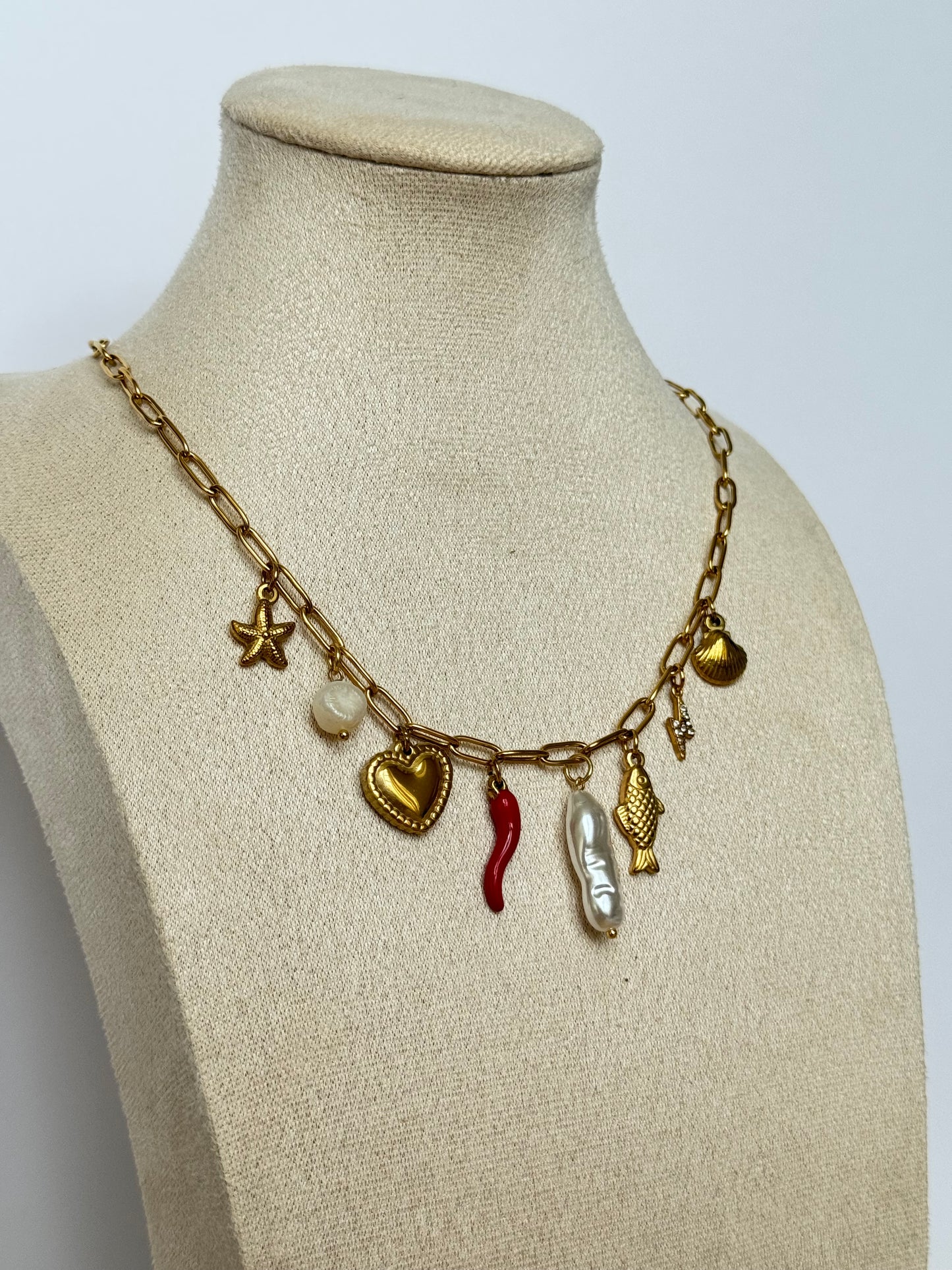 Chili charm necklace