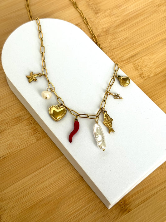 Chili charm necklace