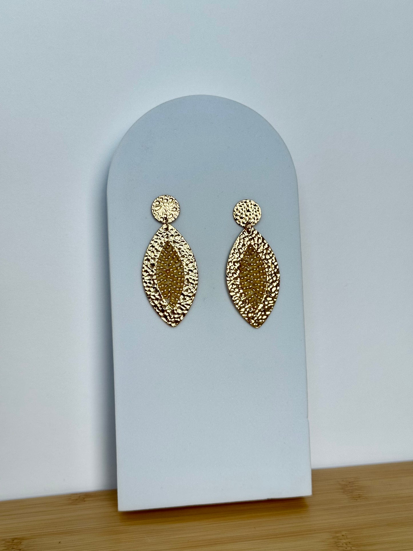 Gold bead earrings