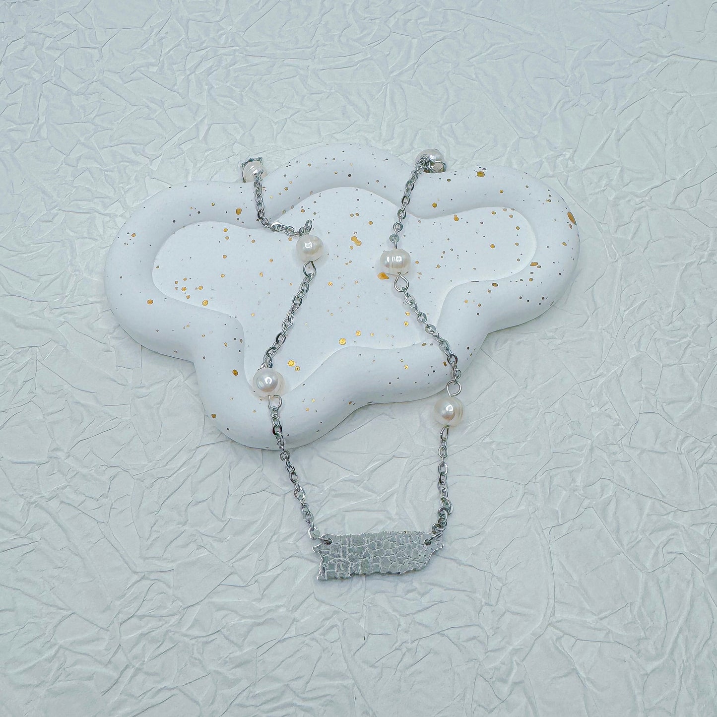 PR silver necklace