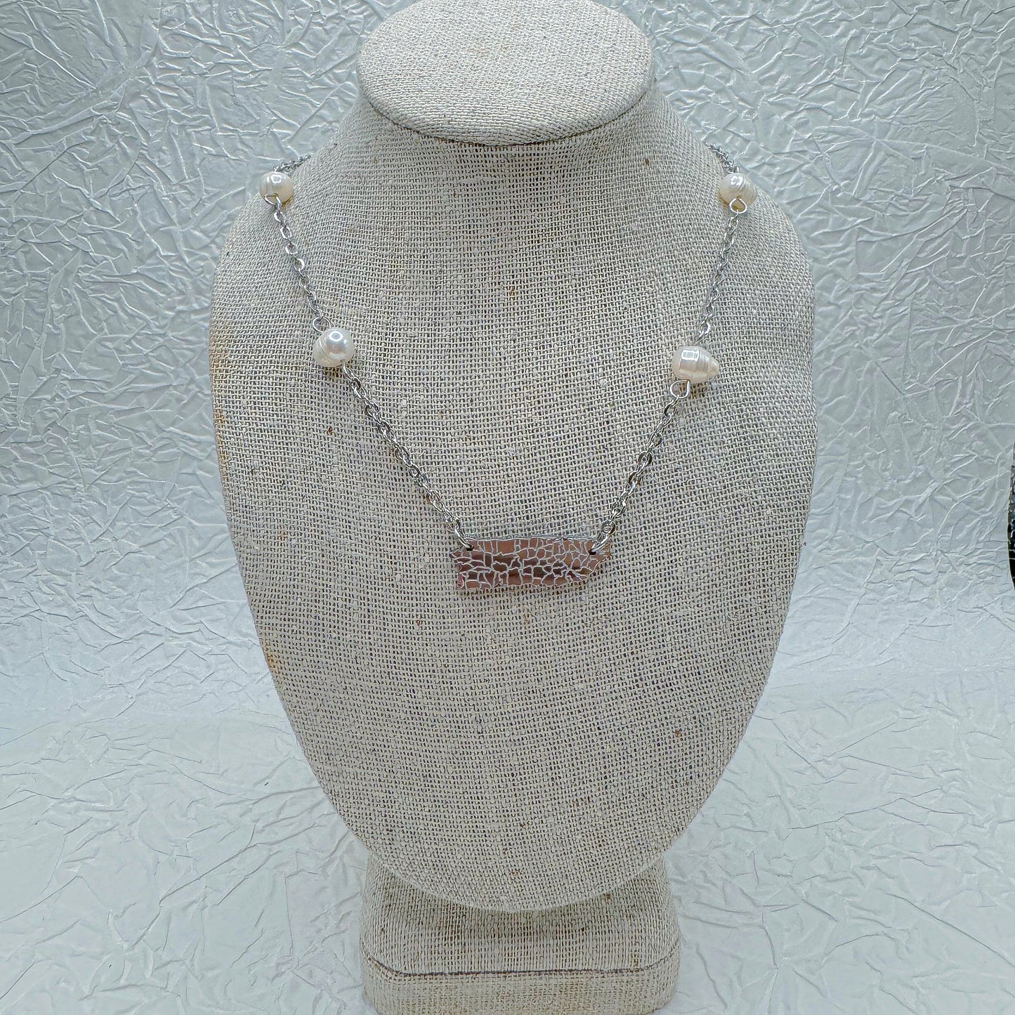 PR silver necklace