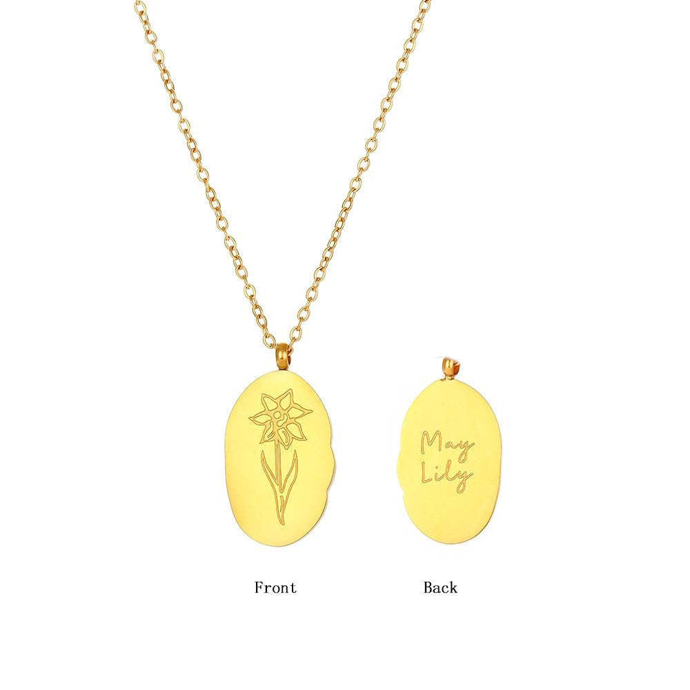 Flower month necklace