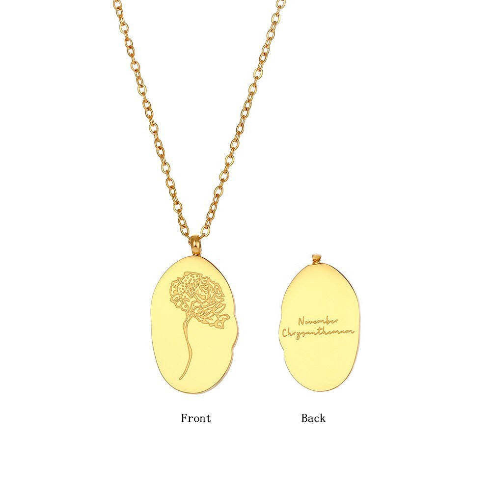 Flower month necklace