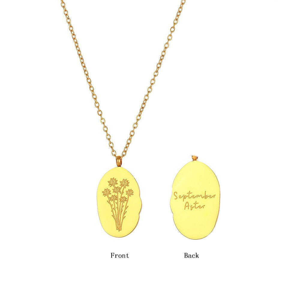 Flower month necklace