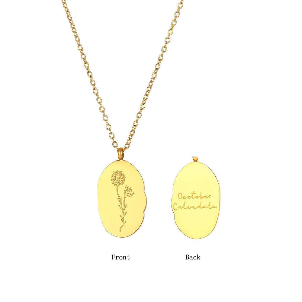 Flower month necklace