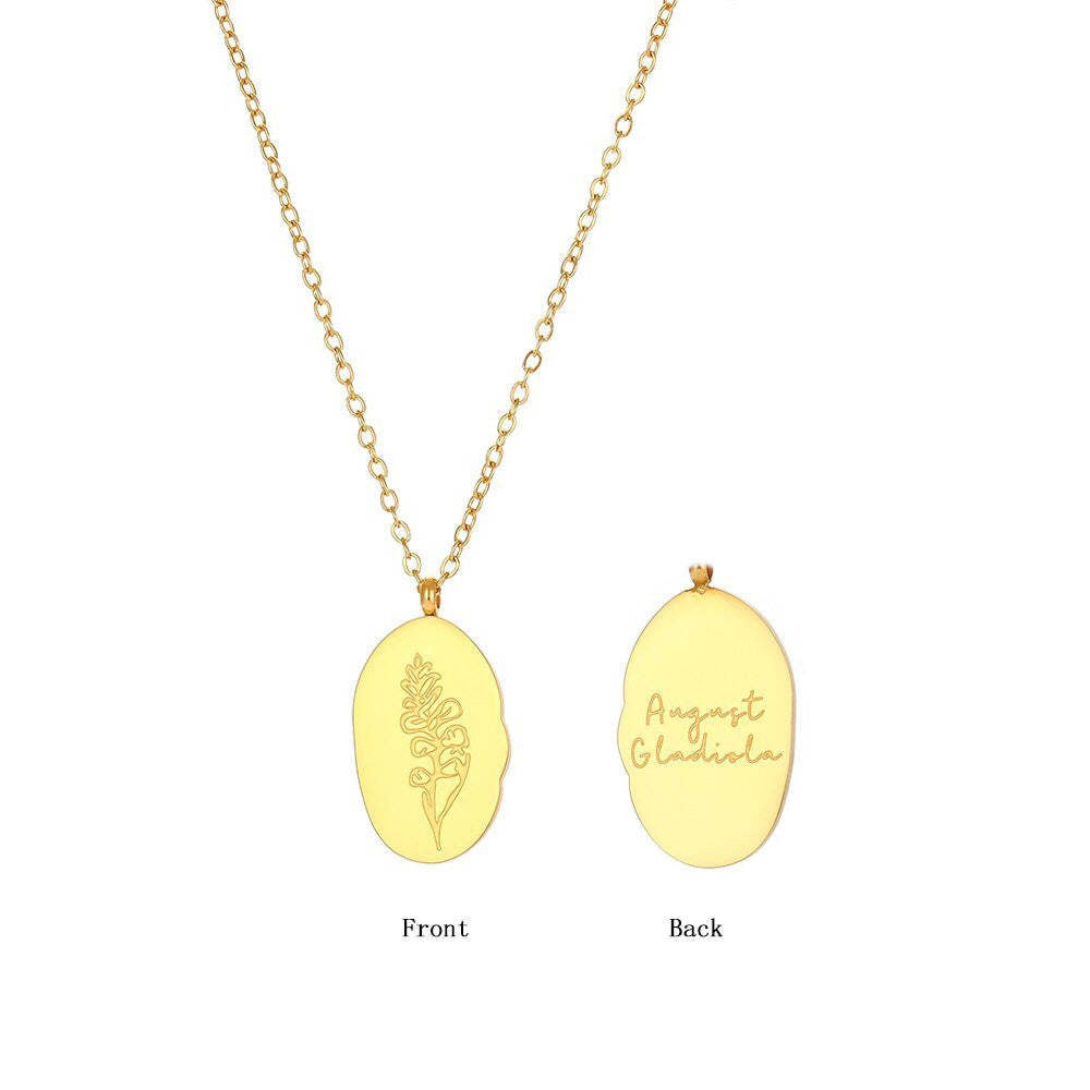 Flower month necklace