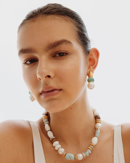 Blue beaded necklace