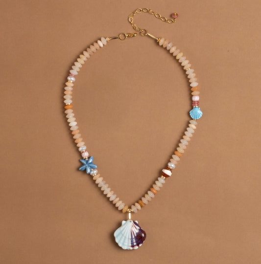 Peach shell necklace