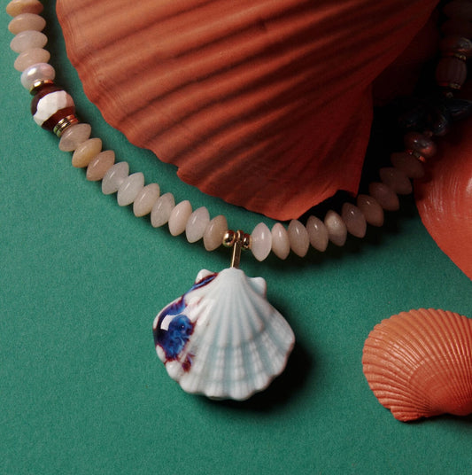 Peach shell necklace
