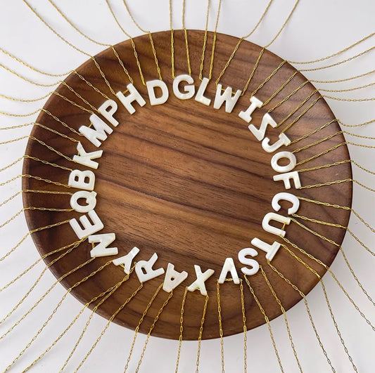 Nacar initial necklace