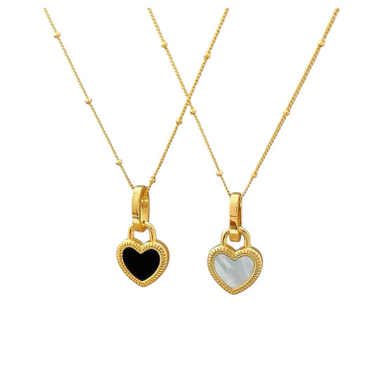 Reversible heart necklace