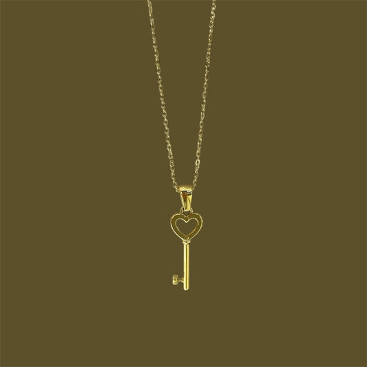 Heart key necklace