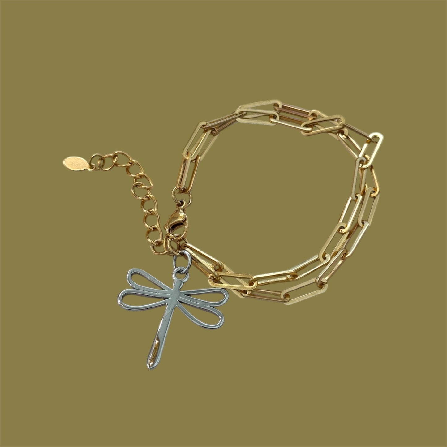 Gold dragronfly bracelet