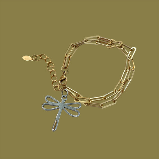 Gold dragronfly bracelet