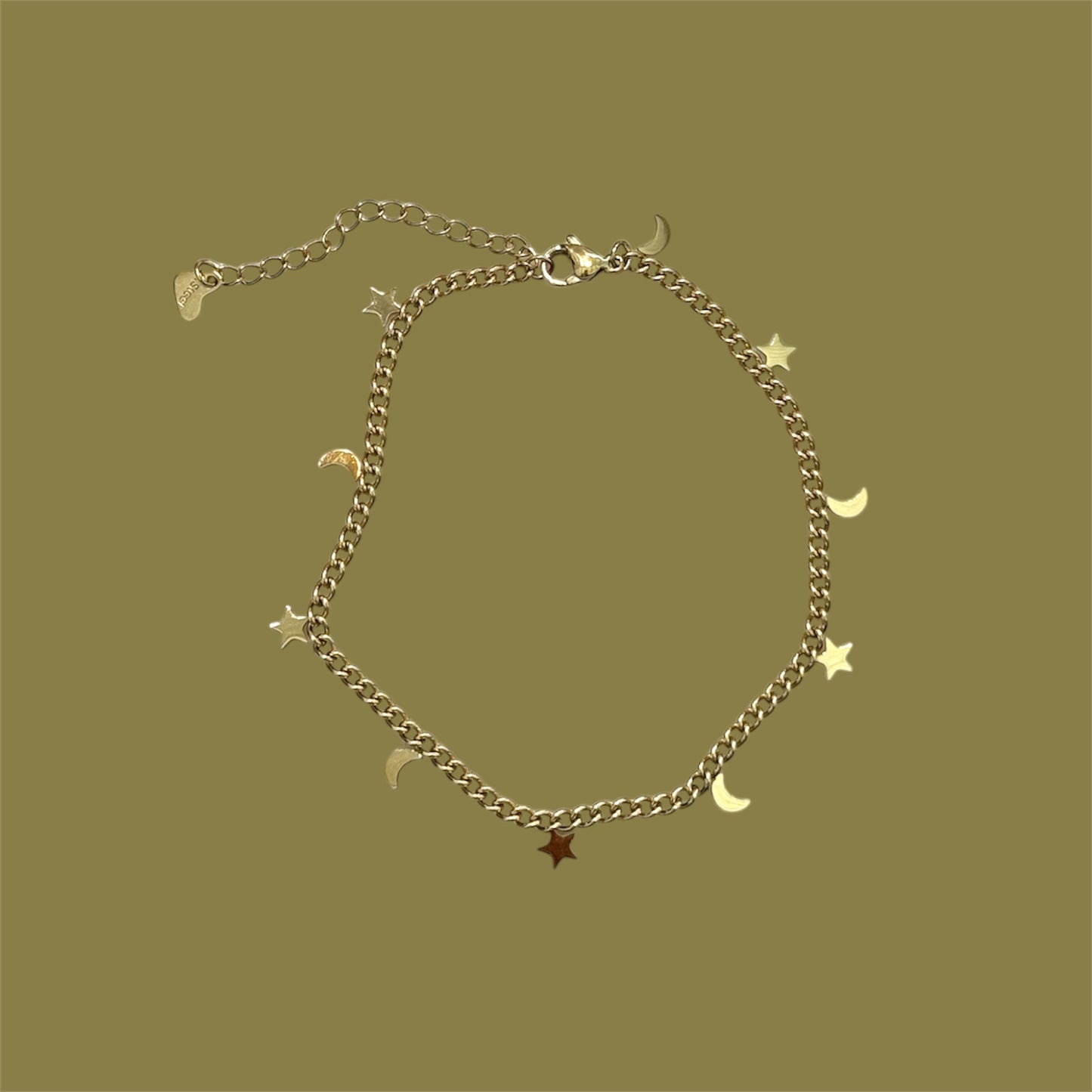 Moon & star anklet