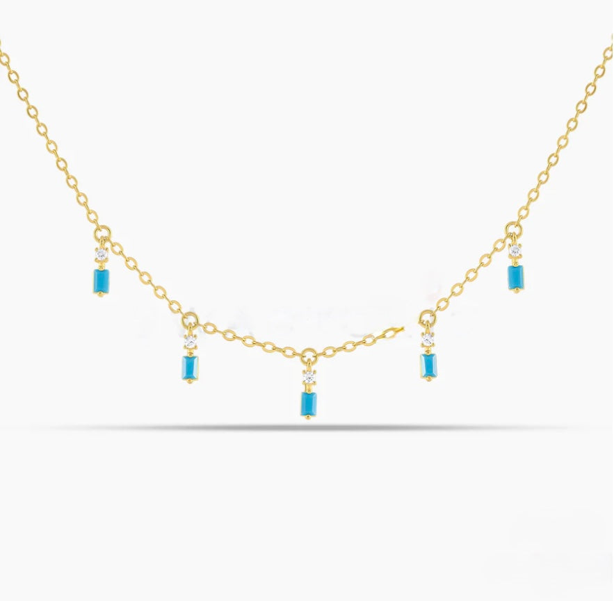 Turquoise dangle necklace 925