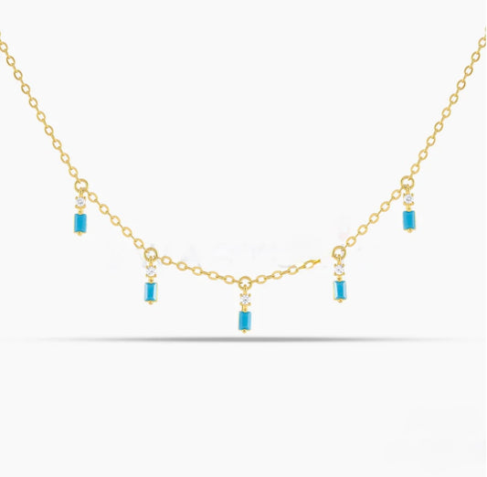 Turquoise dangle necklace 925
