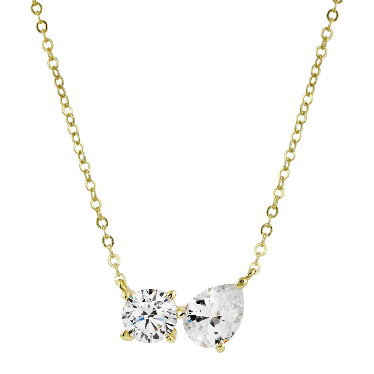 Assymetrical diamond necklace 925