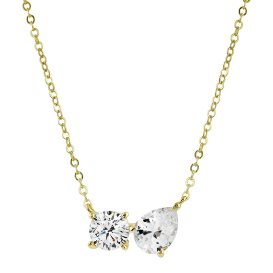 Assymetrical diamond necklace 925