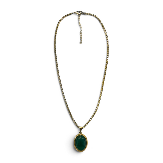 Green stone necklace
