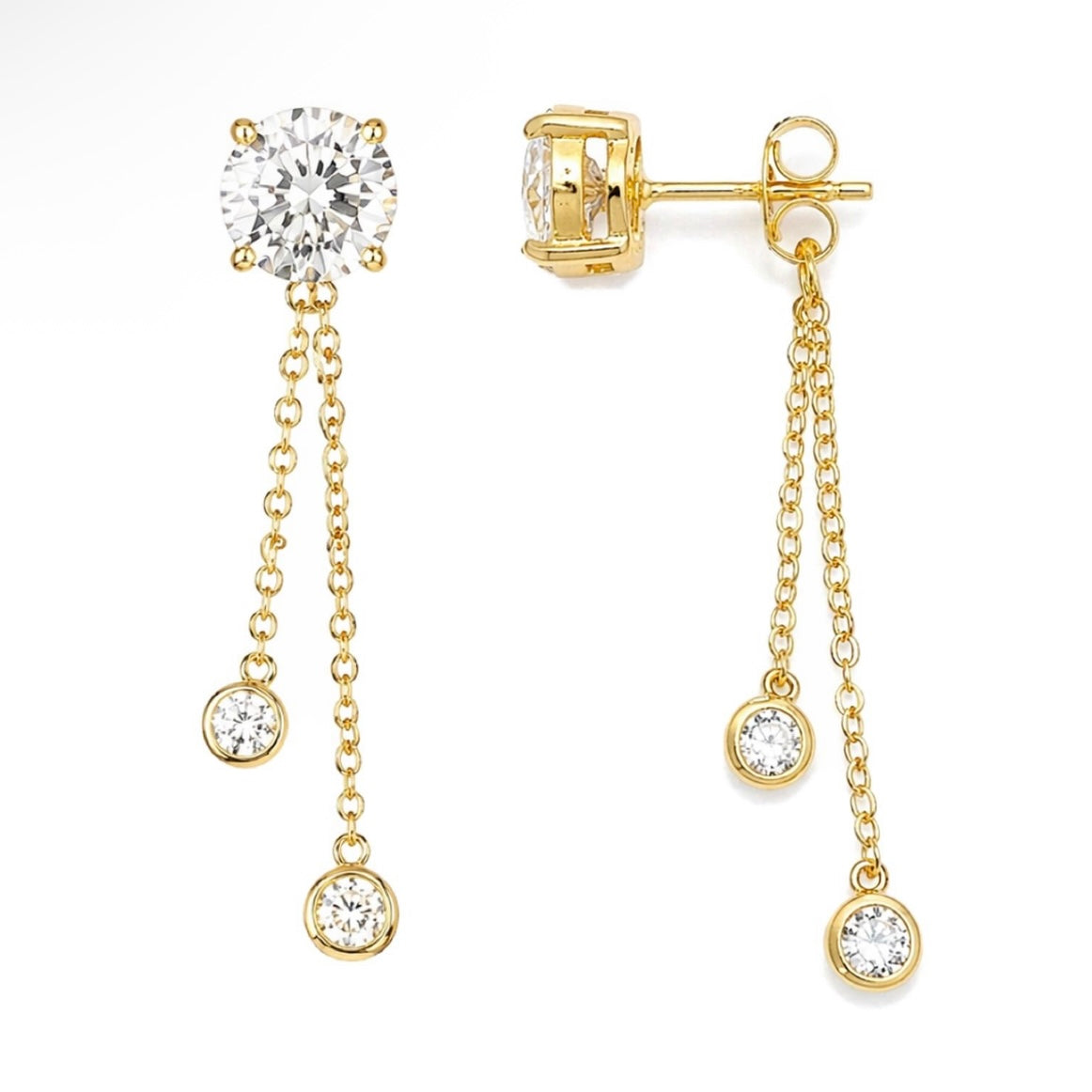 Diamond drops earrings 925