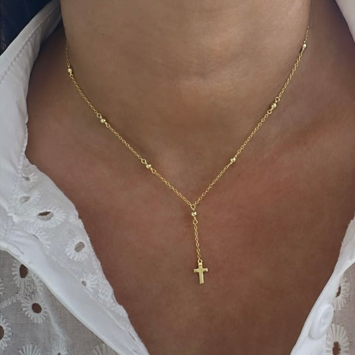 Cross rosary necklace 925