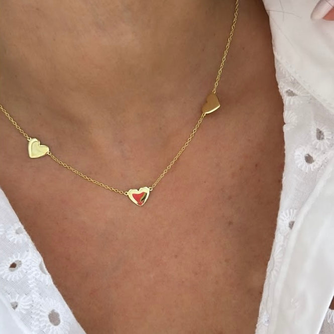 Trio hearts necklace 925