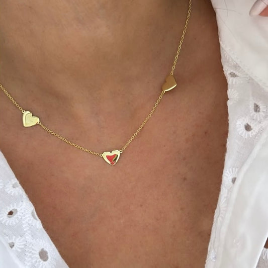 Trio hearts necklace 925