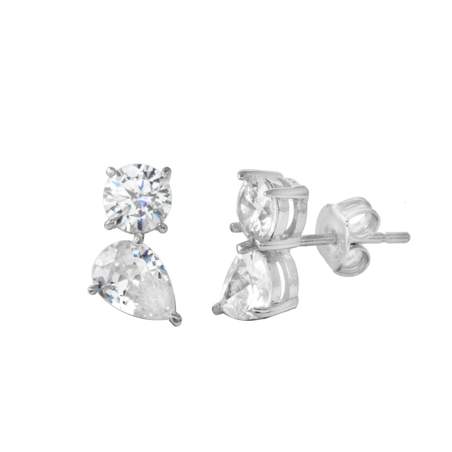 Assymetrical diamond earrings 925