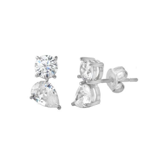 Assymetrical diamond earrings 925