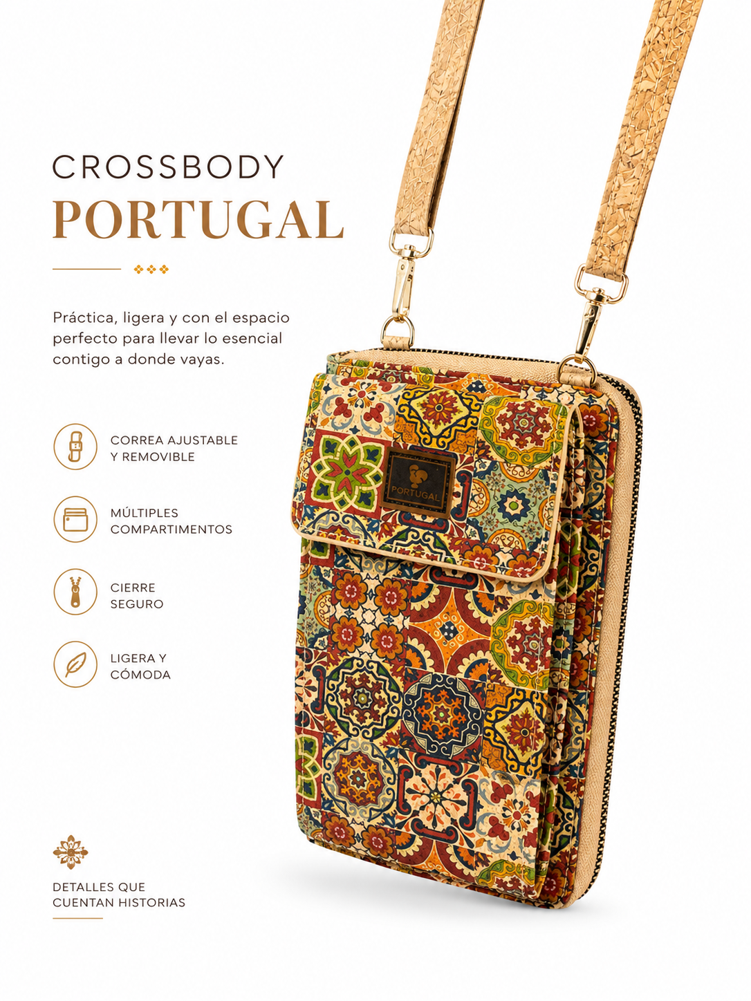 Crossbody wallets 100% corcho