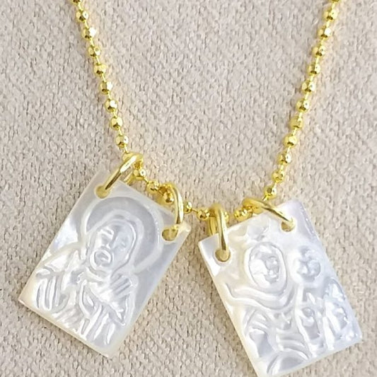 Escapulario en nacar necklace 925