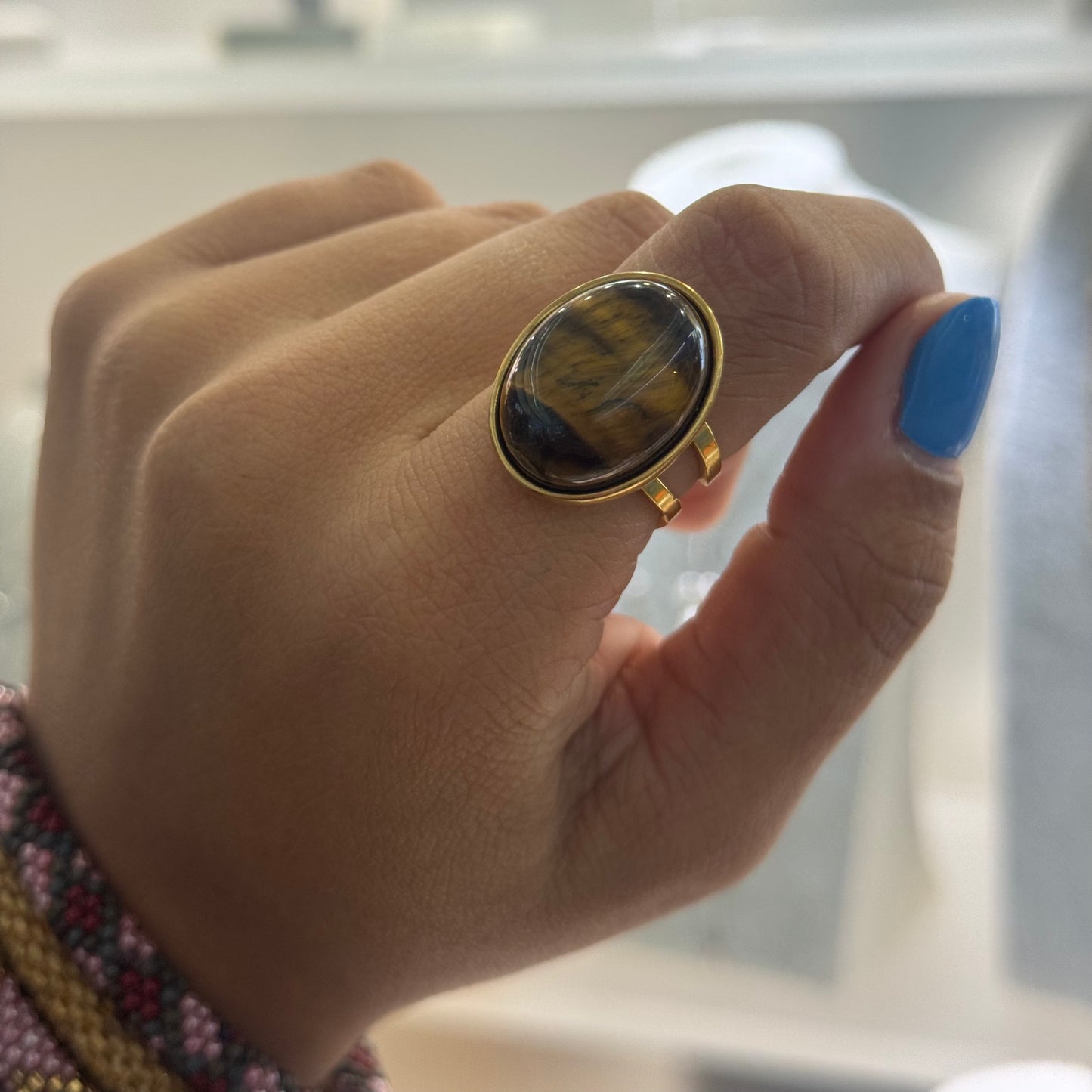 Tiger stone ring